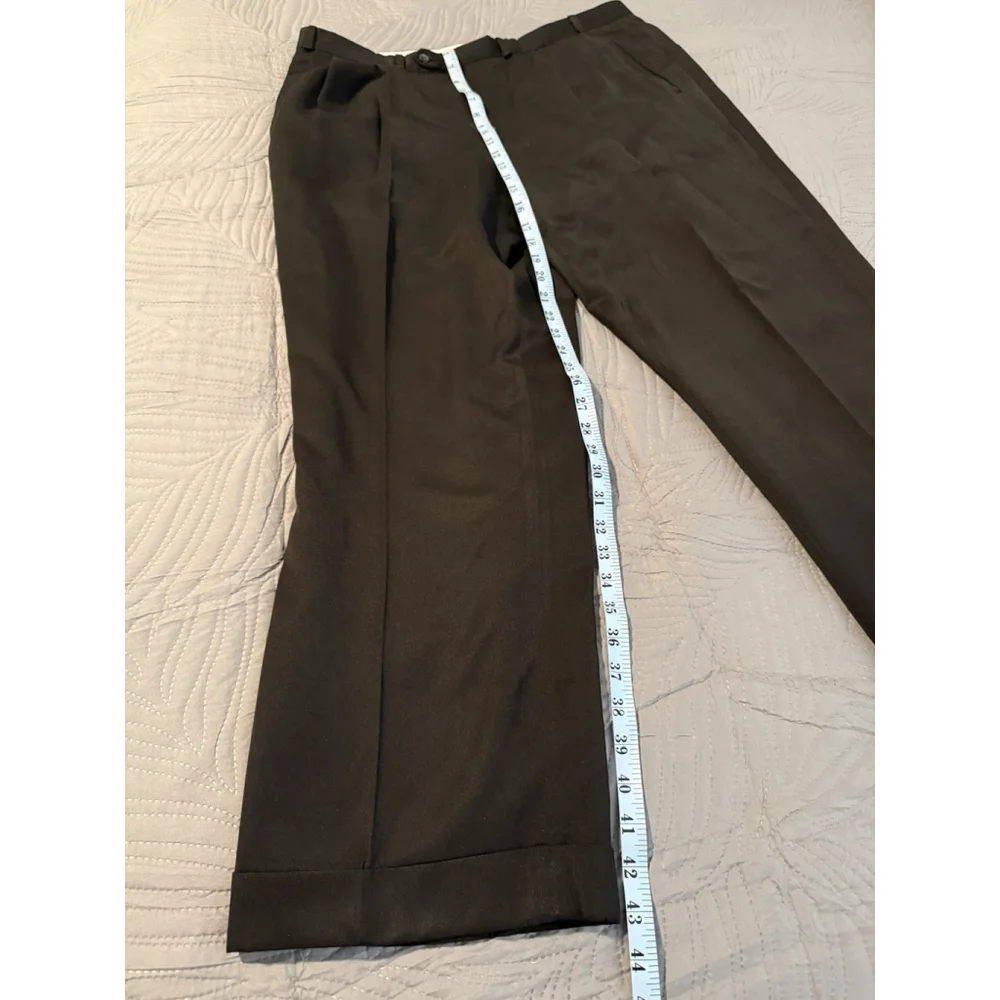 MENS LAUREN RALPH LAUREN PLEATED CUFFED Black PANTS SIZE 38x32